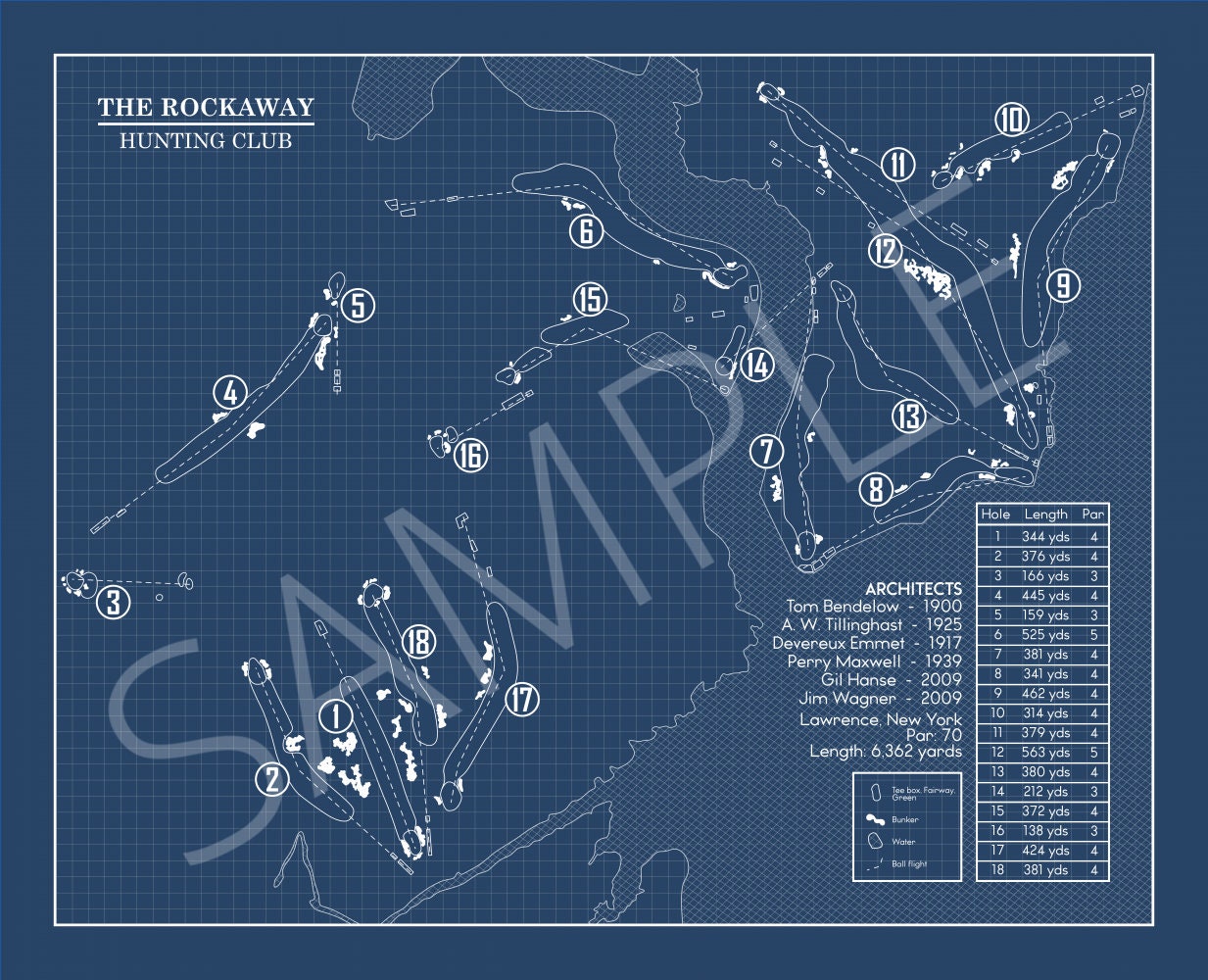 Rockaway Hunting Club Blueprint (Print)