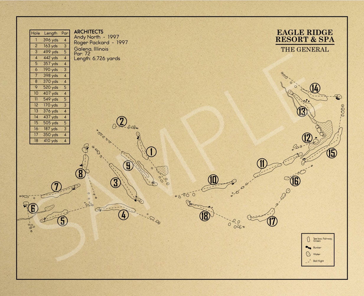 The General Course at Eagle Ridge Resort & Spa Outline (Print)