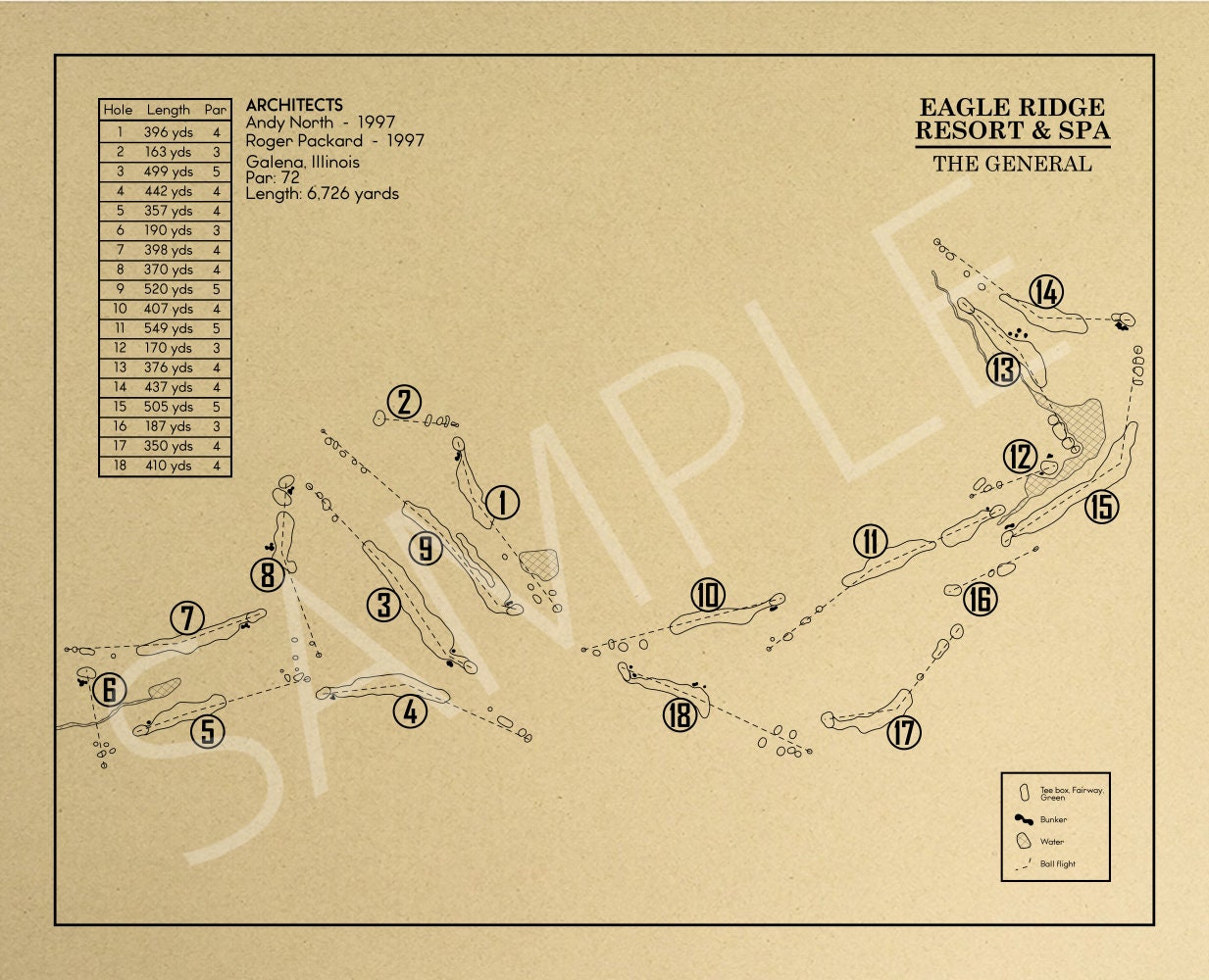 The General Course at Eagle Ridge Resort & Spa Outline (Print ...