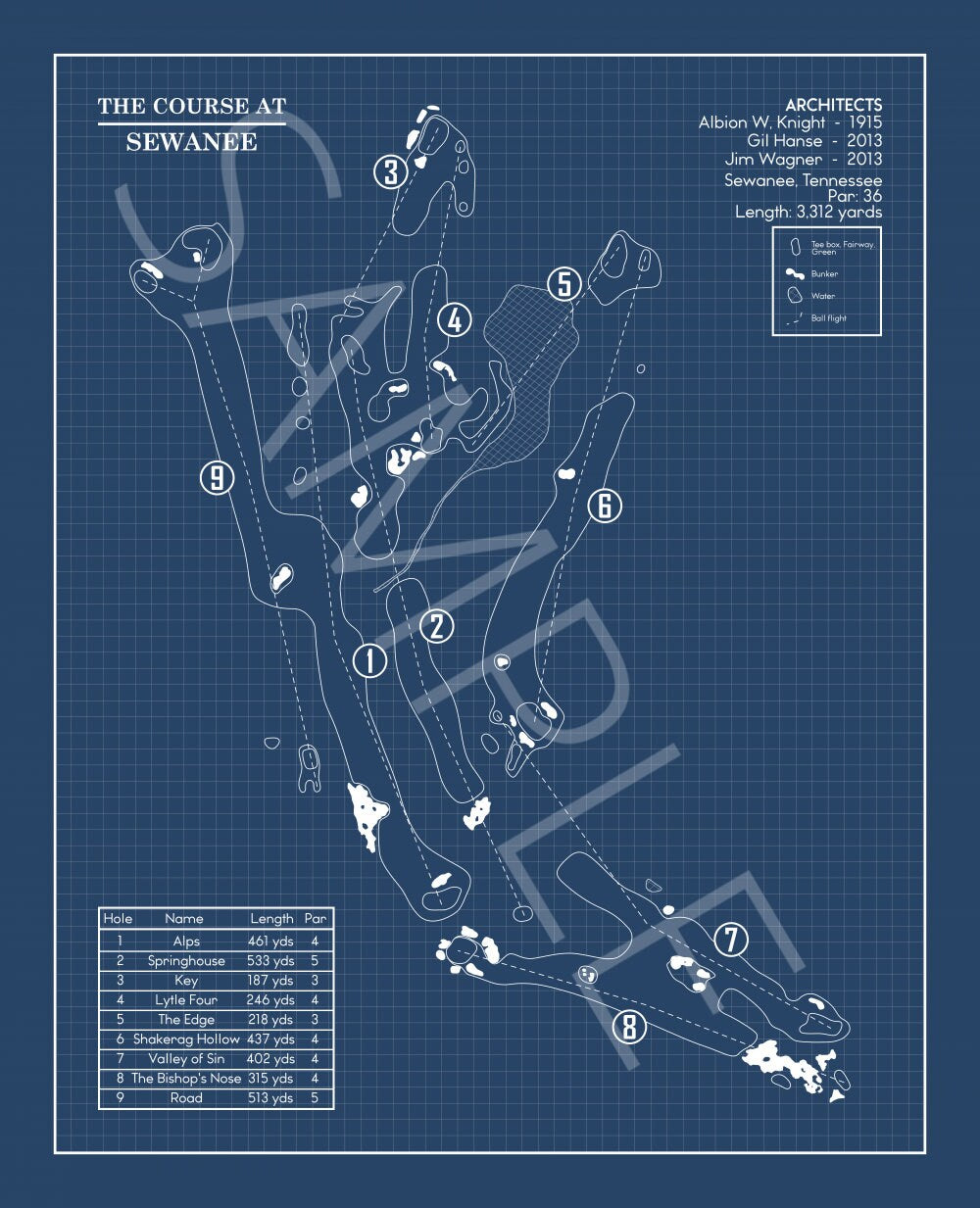 The Course at Sewanee Blueprint (Print)