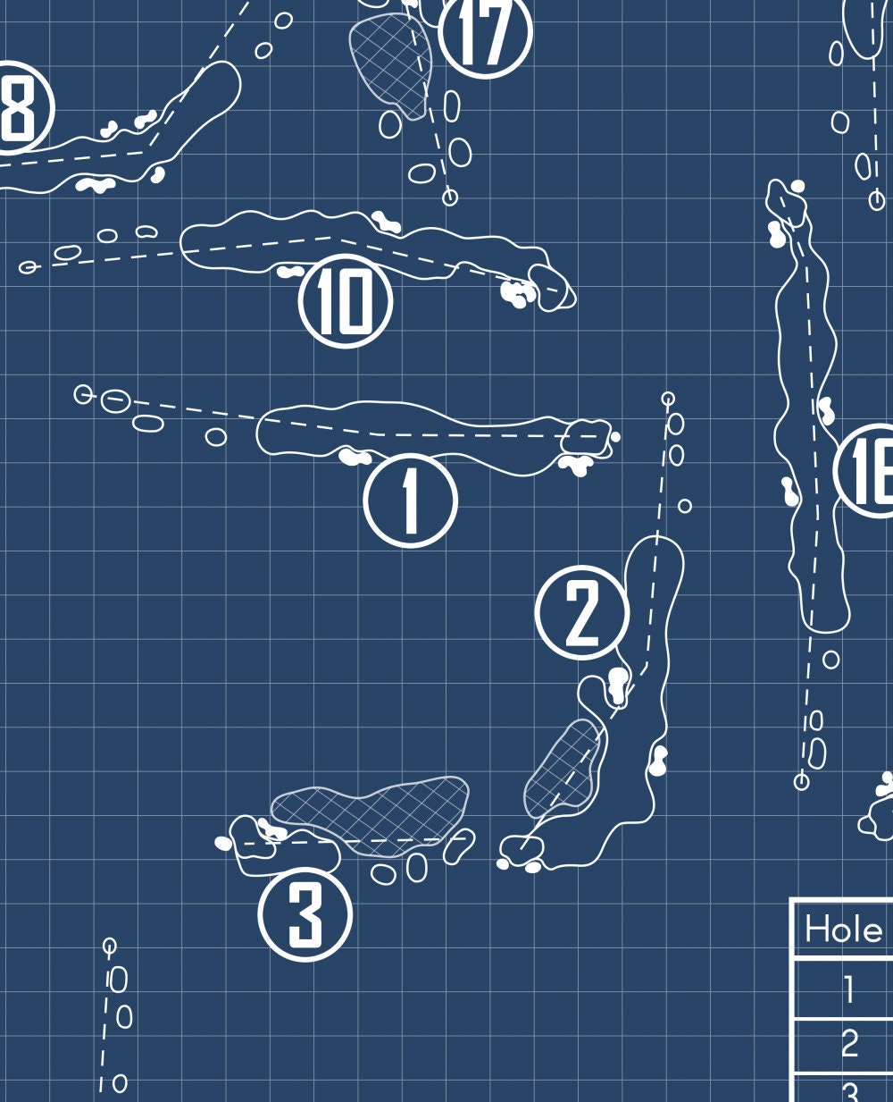 Horseshoe Bay Golf Club Blueprint (Print)