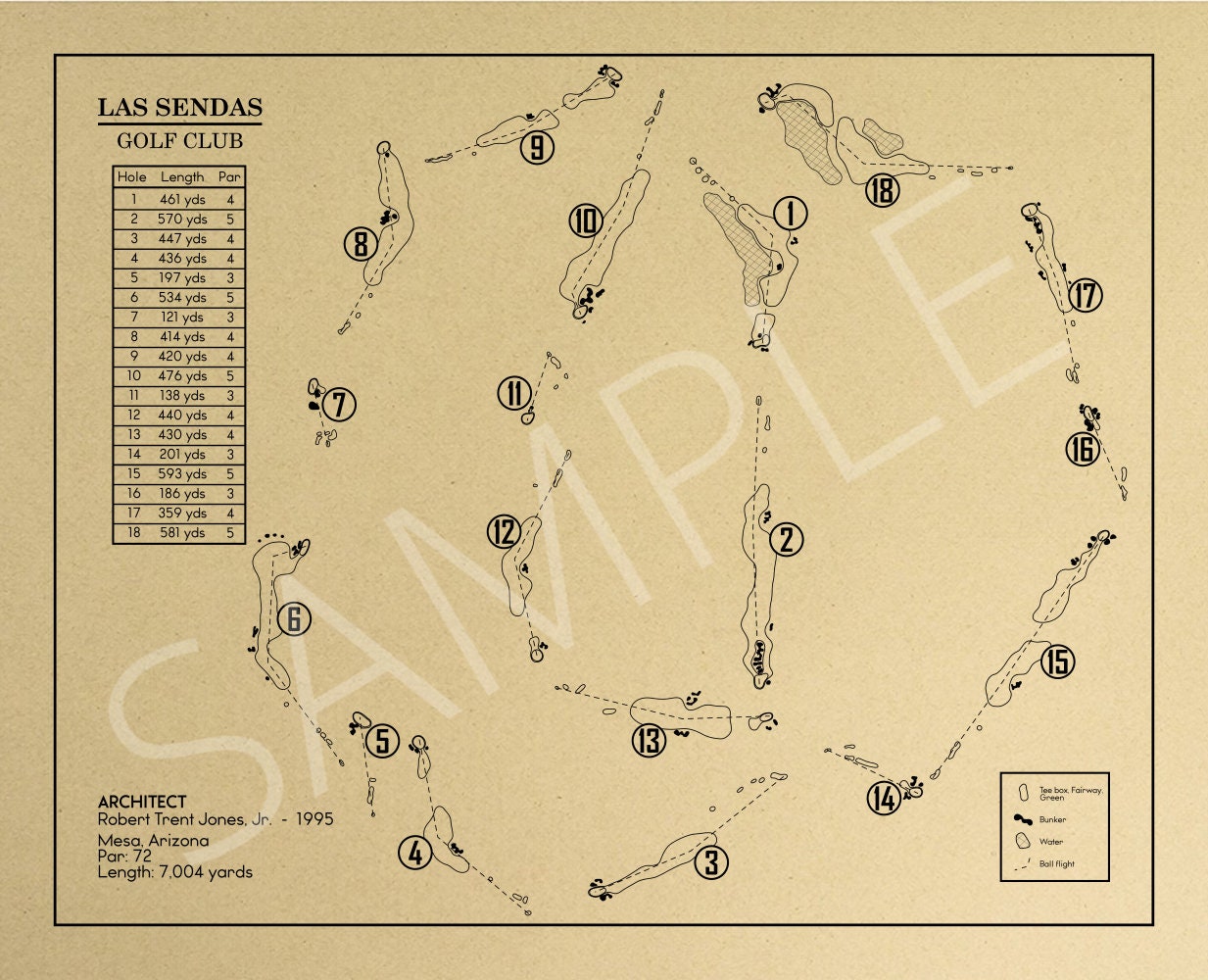 Las Sendas Golf Club Outline (Print)