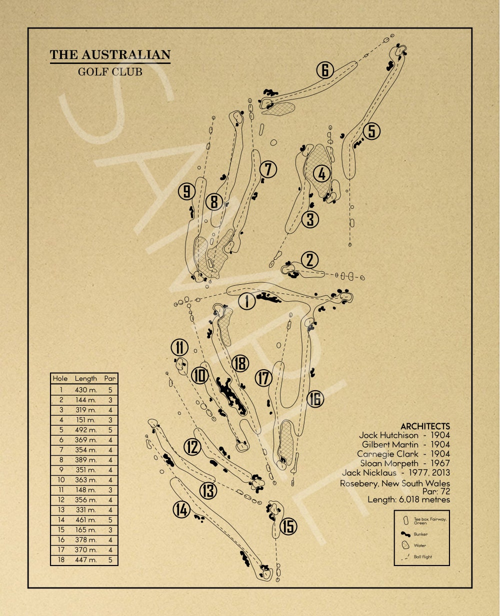 The Australian Golf Club Outline (Print)