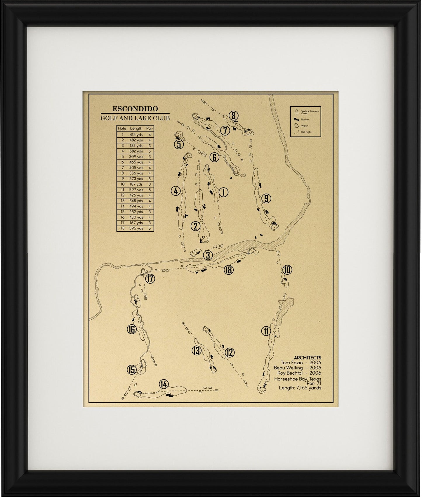 Escondido Golf Course Outline (Print)