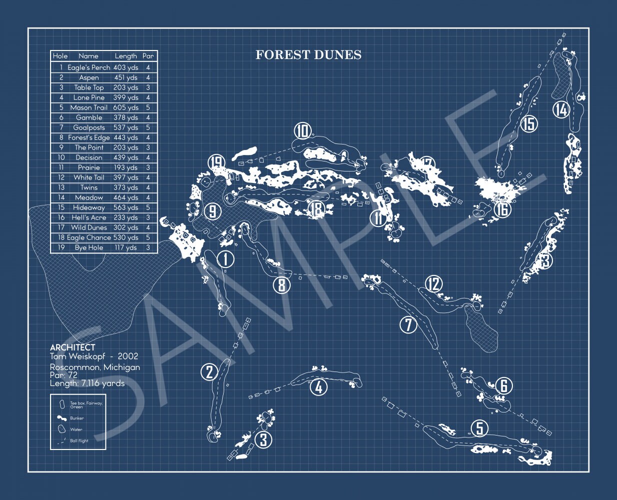 Forest Dunes Blueprint (Print)