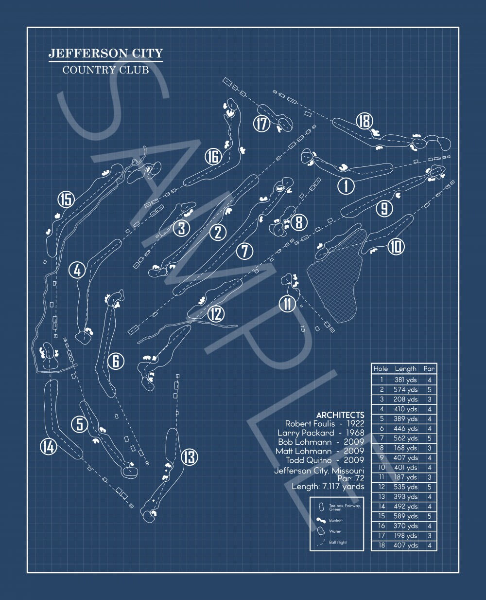 Jefferson City Country Club Blueprint (Print)