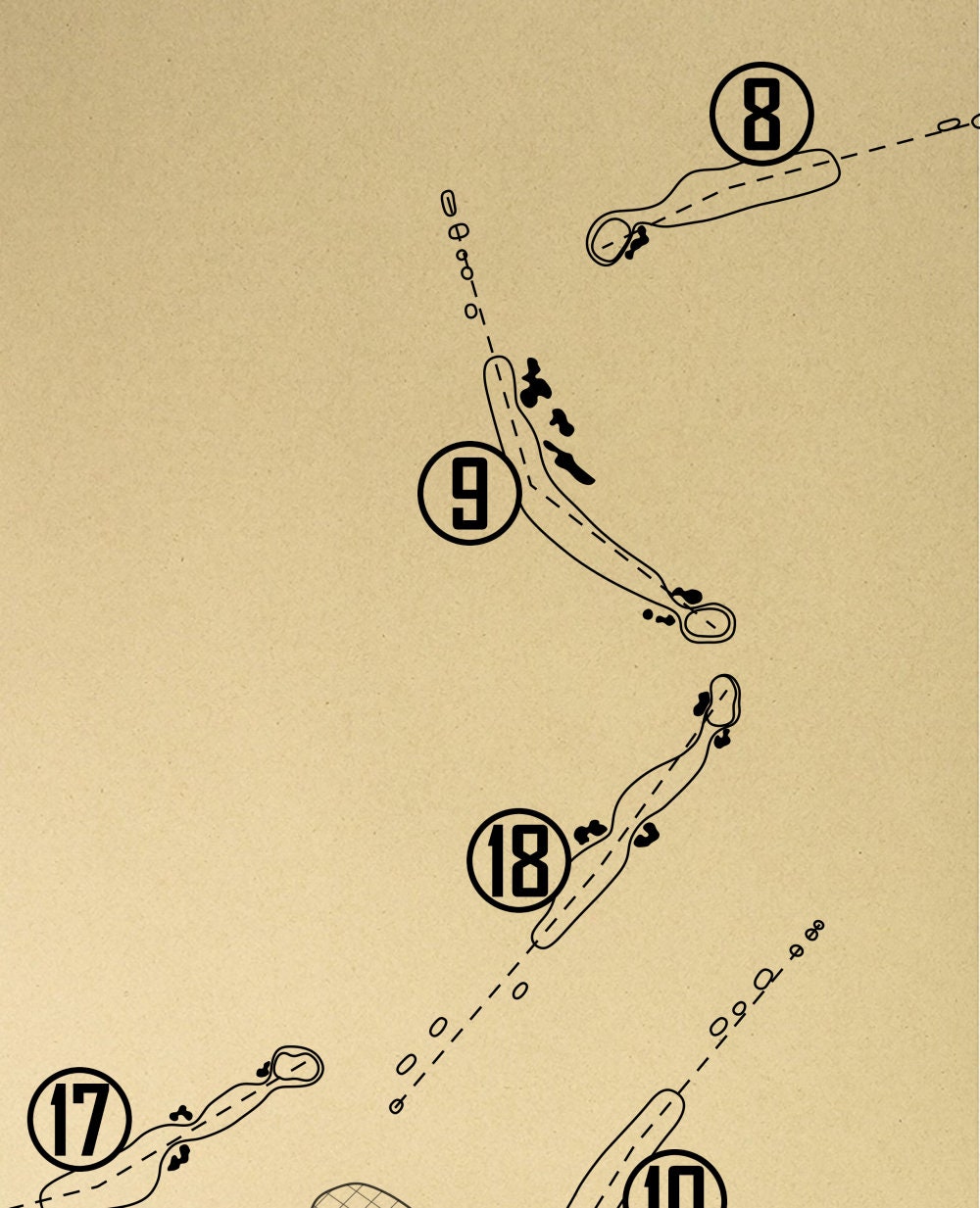Pinehurst No. 6 Golf Course Outline (Print)