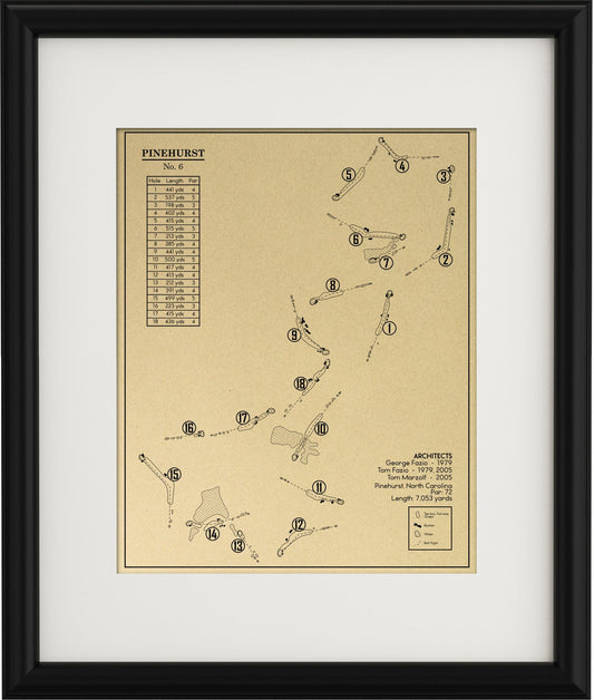 Pinehurst No. 6 Golf Course Outline (Print)