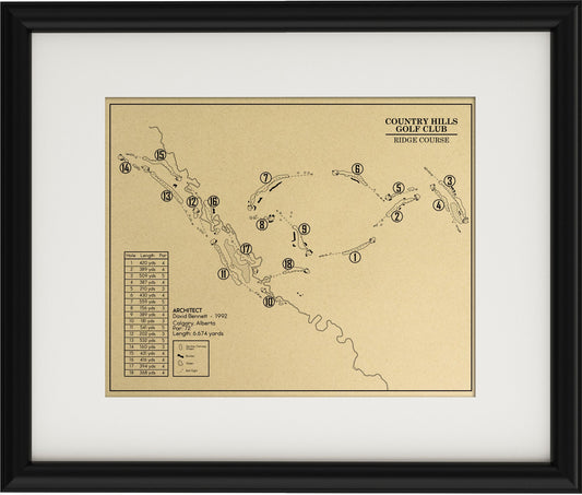 Country Hills Golf Club Ridge Course Outline (Print)