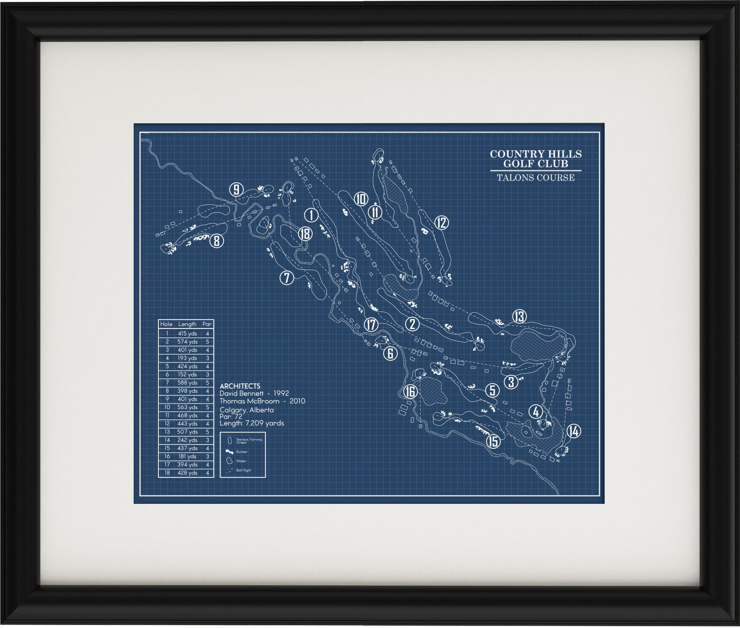 Country Hills Golf Club Talon Course Blueprint (Print)
