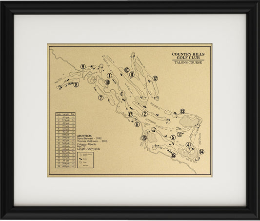 Country Hills Golf Club Talon Course Outline (Print)