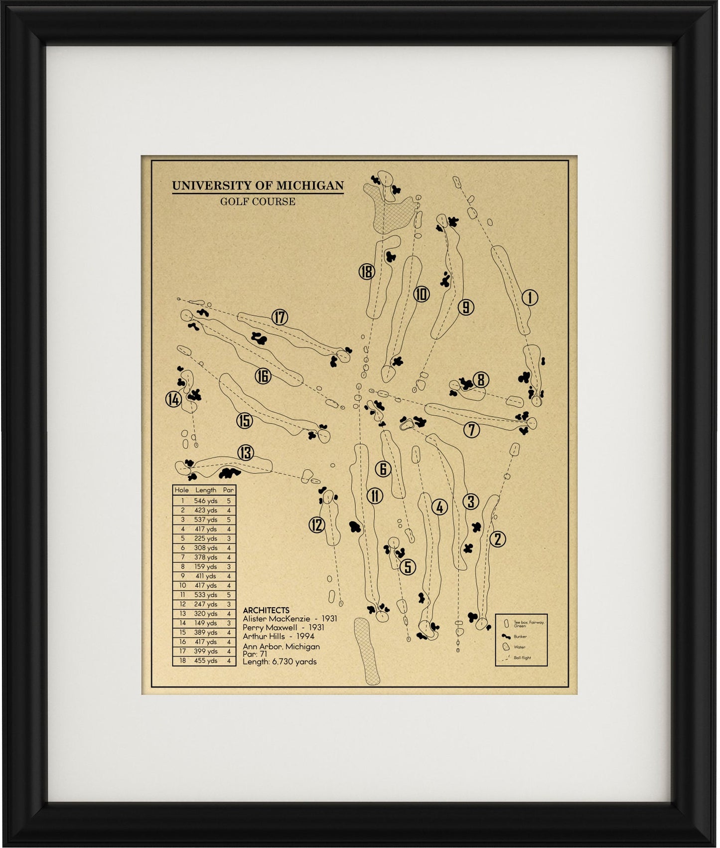 University of Michigan Golf Course Outline (Print)
