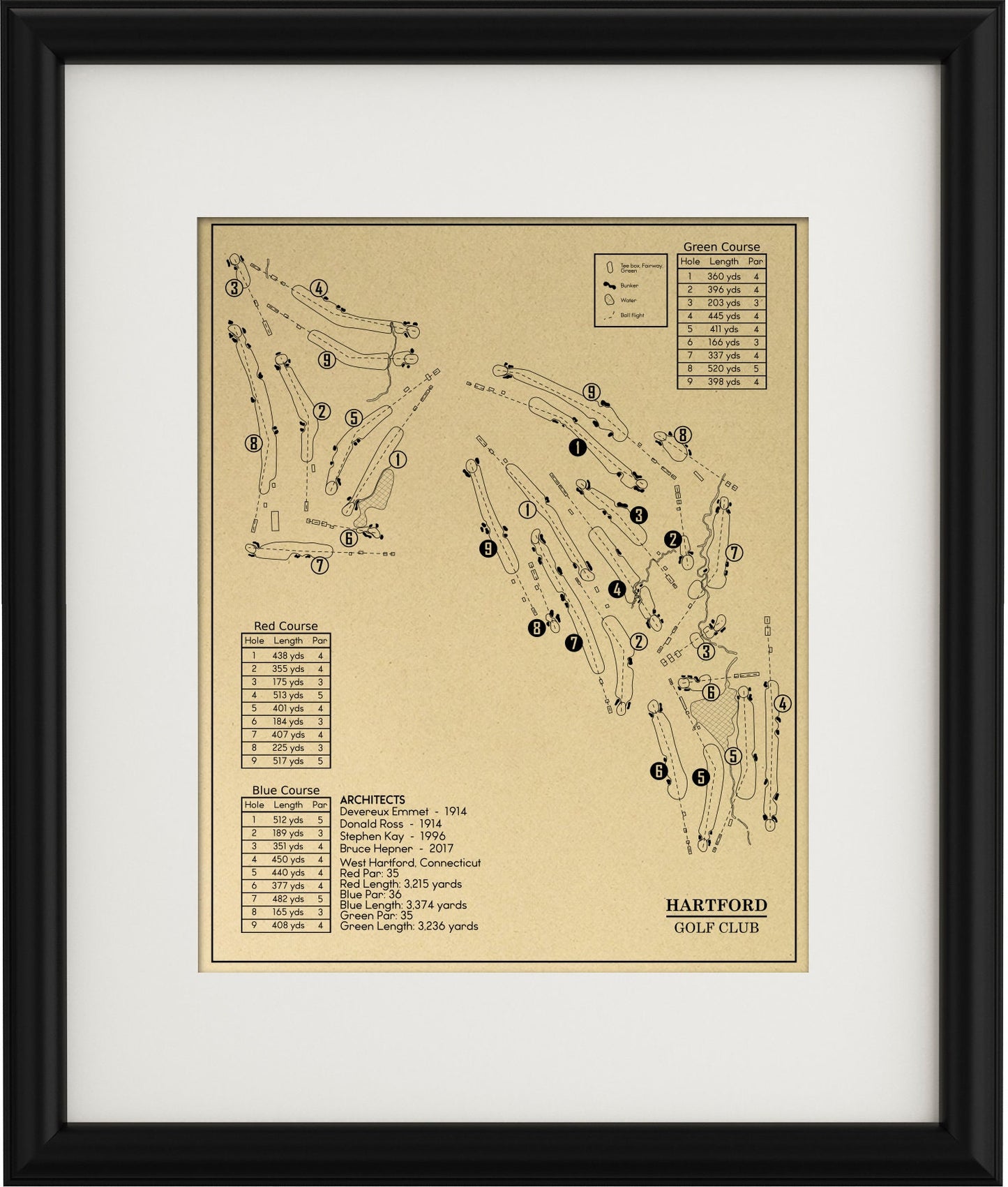 Hartford Golf Club Outline (Print)