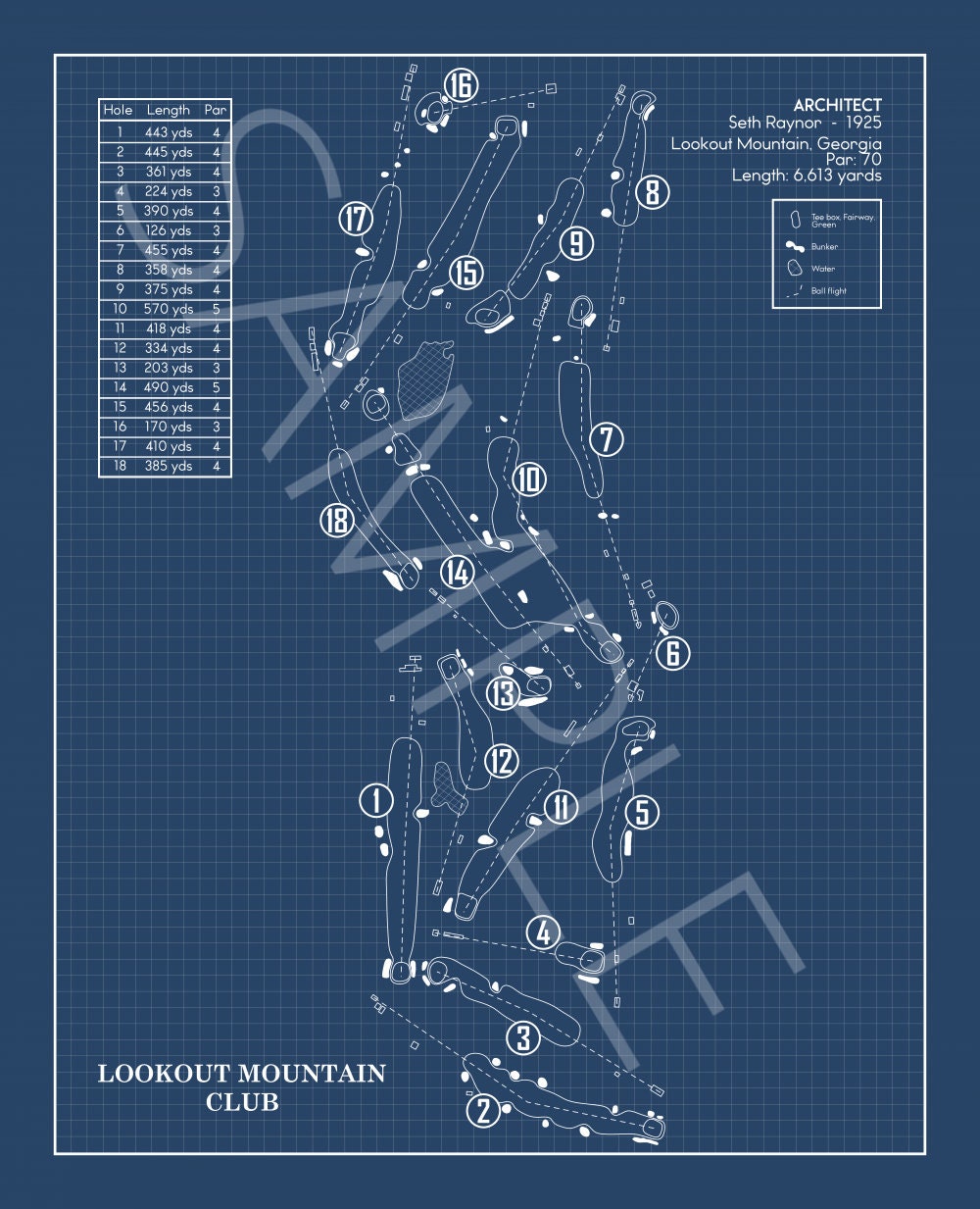 Lookout Mountain Club Blueprint (Print)