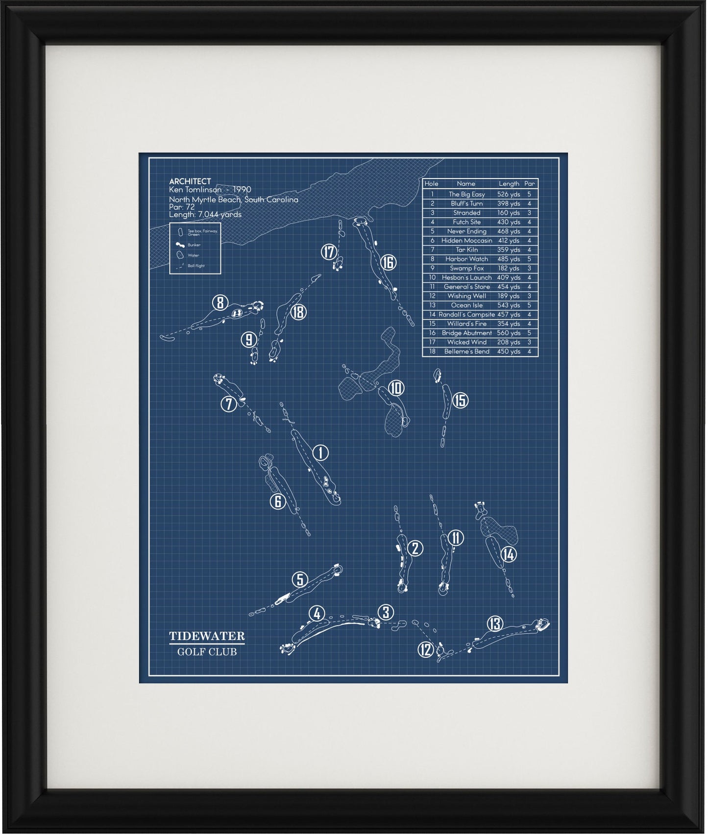 Tidewater Golf Club Blueprint (Print)