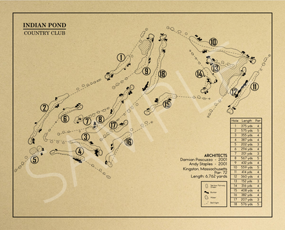 Indian Pond Country Club Outline (Print)