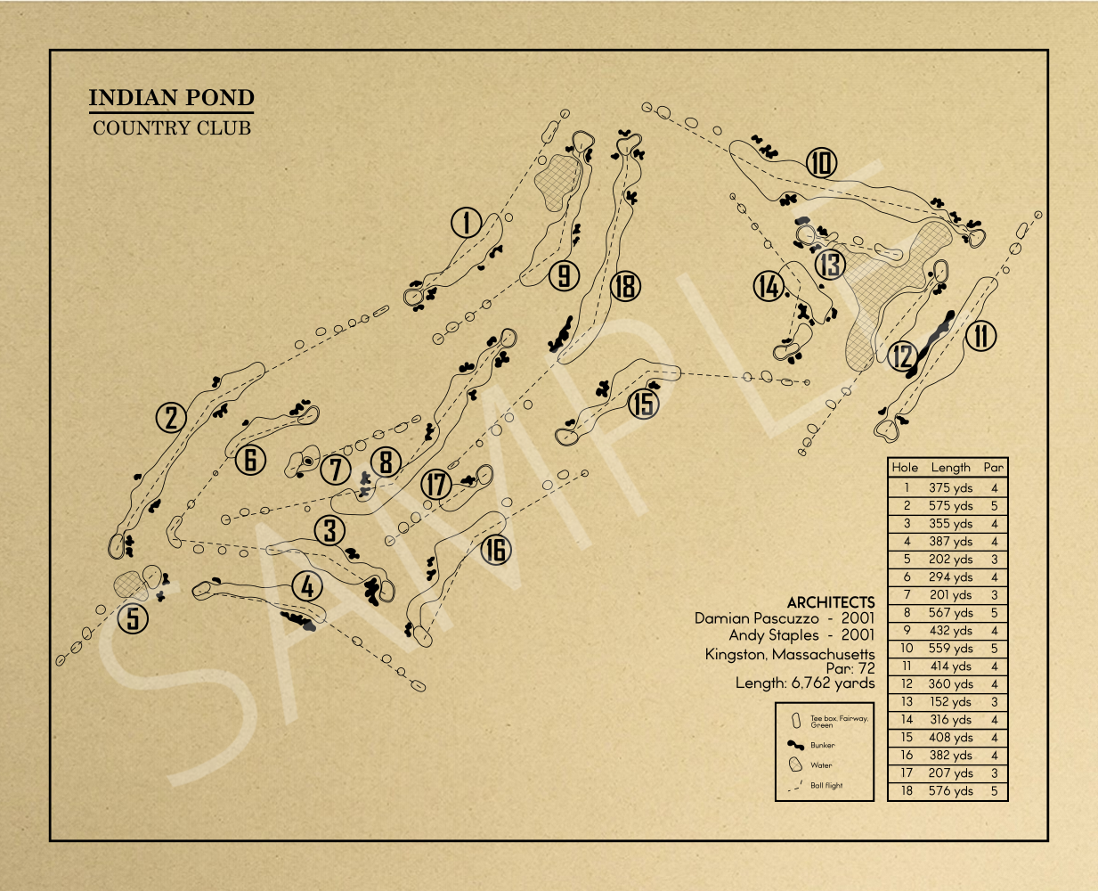 Indian Canyon Golf Course Outline (Print)