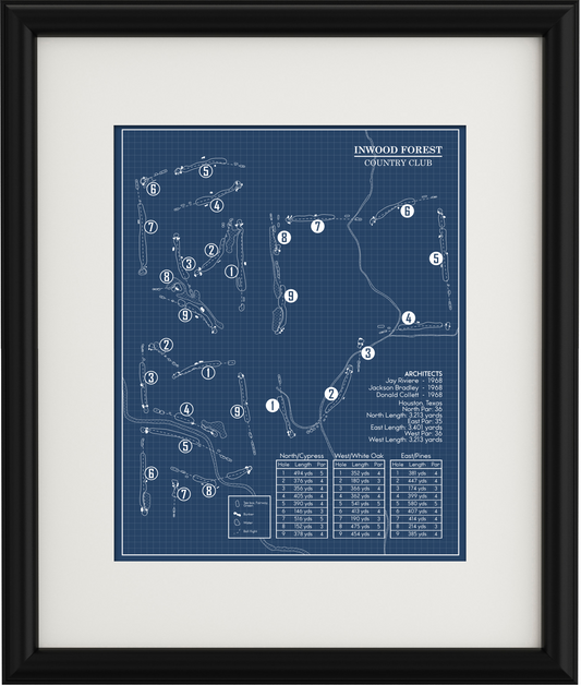 Inwood Forest Country Club Blueprint (Print)