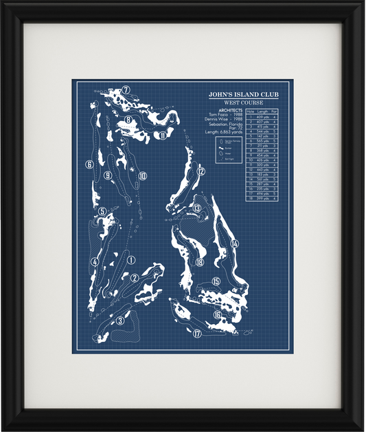 John's Island Club West Course Blueprint (Print)