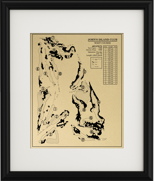 John's Island Club West Course Outline (Print)