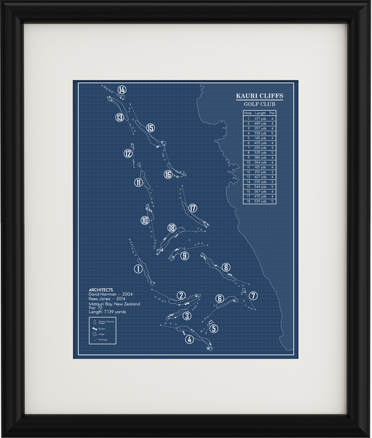 Kauri Cliffs Golf Club Blueprint (Print)