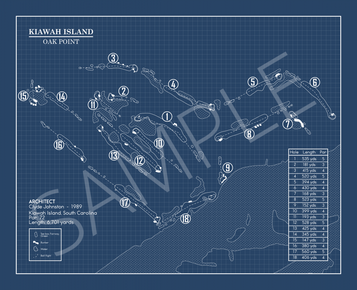 Kiawah Island Oak Point Blueprint (Print)