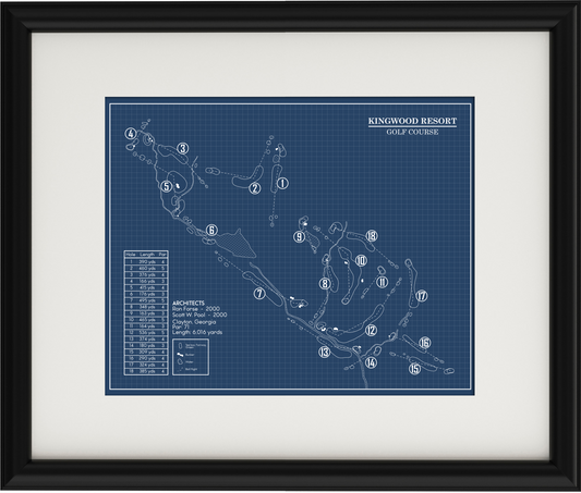 Kingwood Resort Golf Course Blueprint (Print)