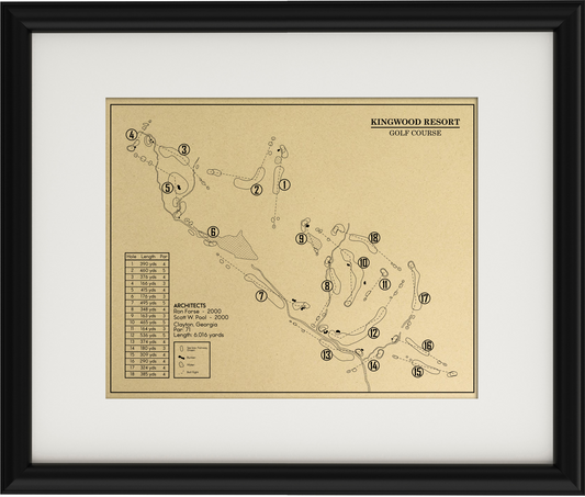 Kingwood Resort Golf Course Outline (Print)