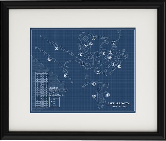 Lake Arlington Golf Course Blueprint (Print)