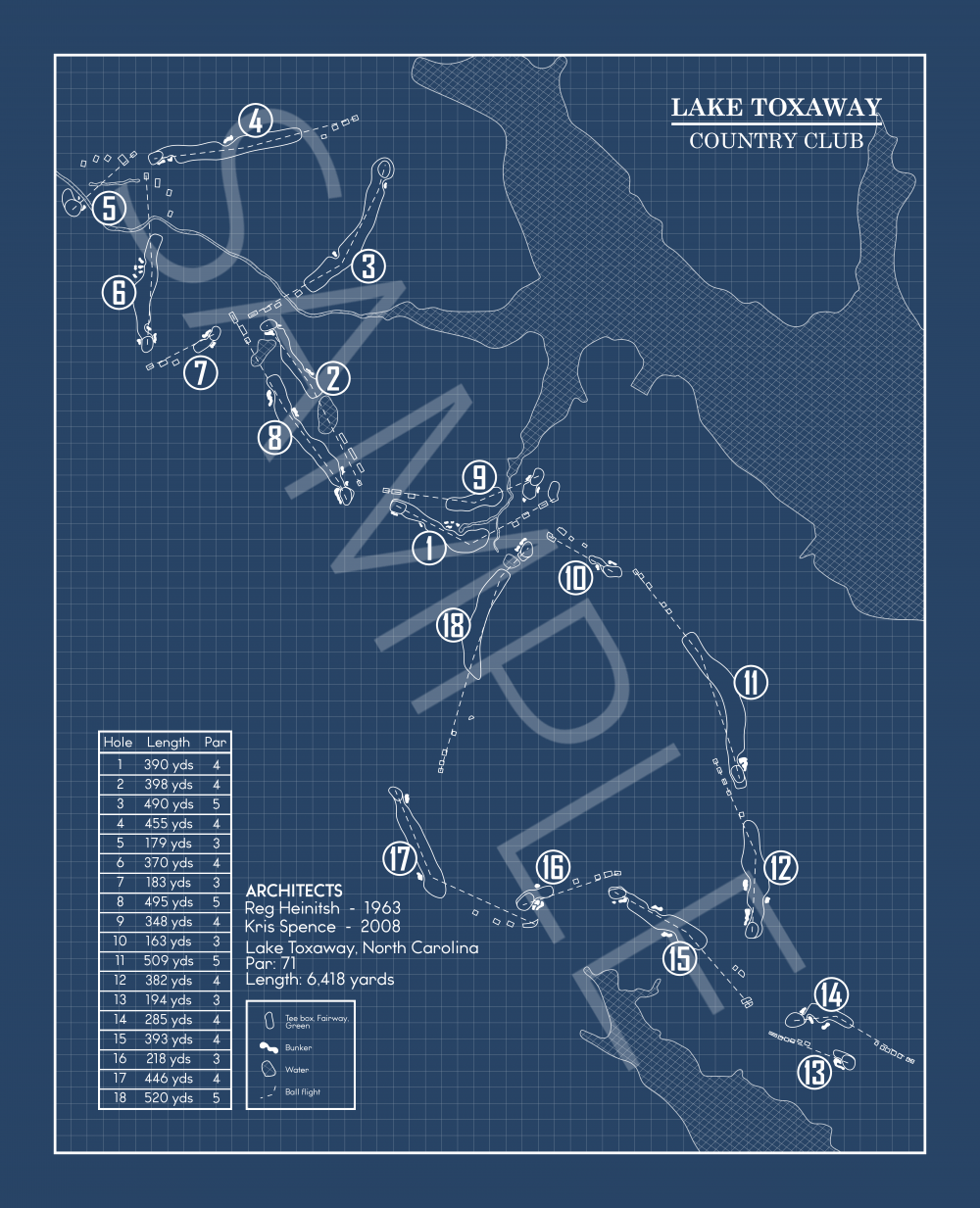 Lake Toxaway Country Club Blueprint (Print)