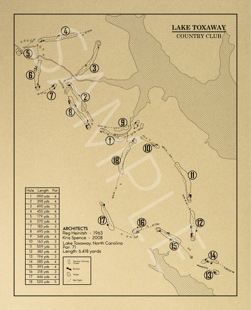 Lake Toxaway Country Club Outline (Print)