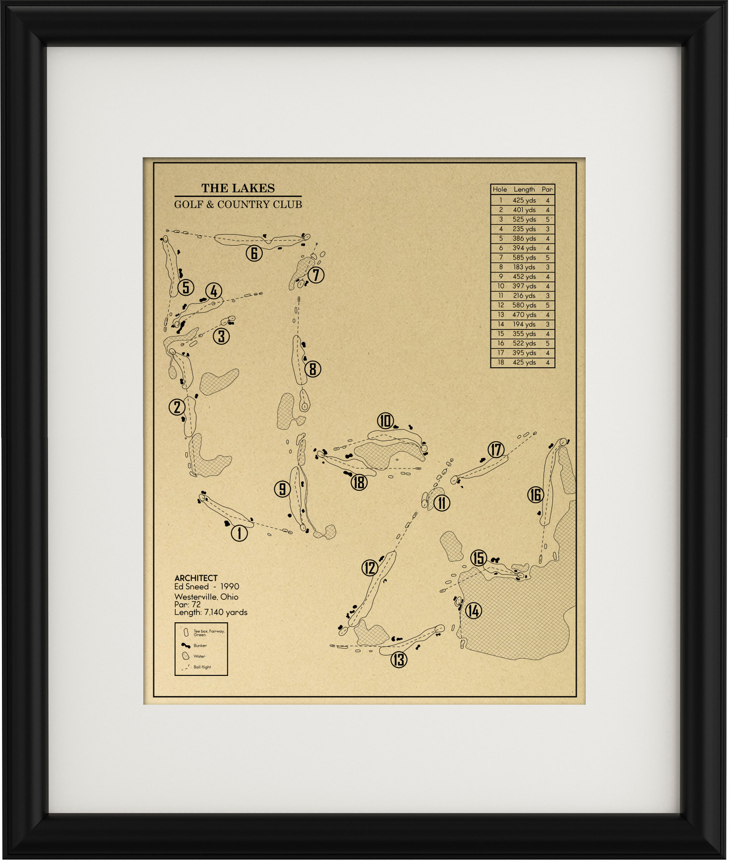 The Lakes Golf & Country Club Outline (Print)