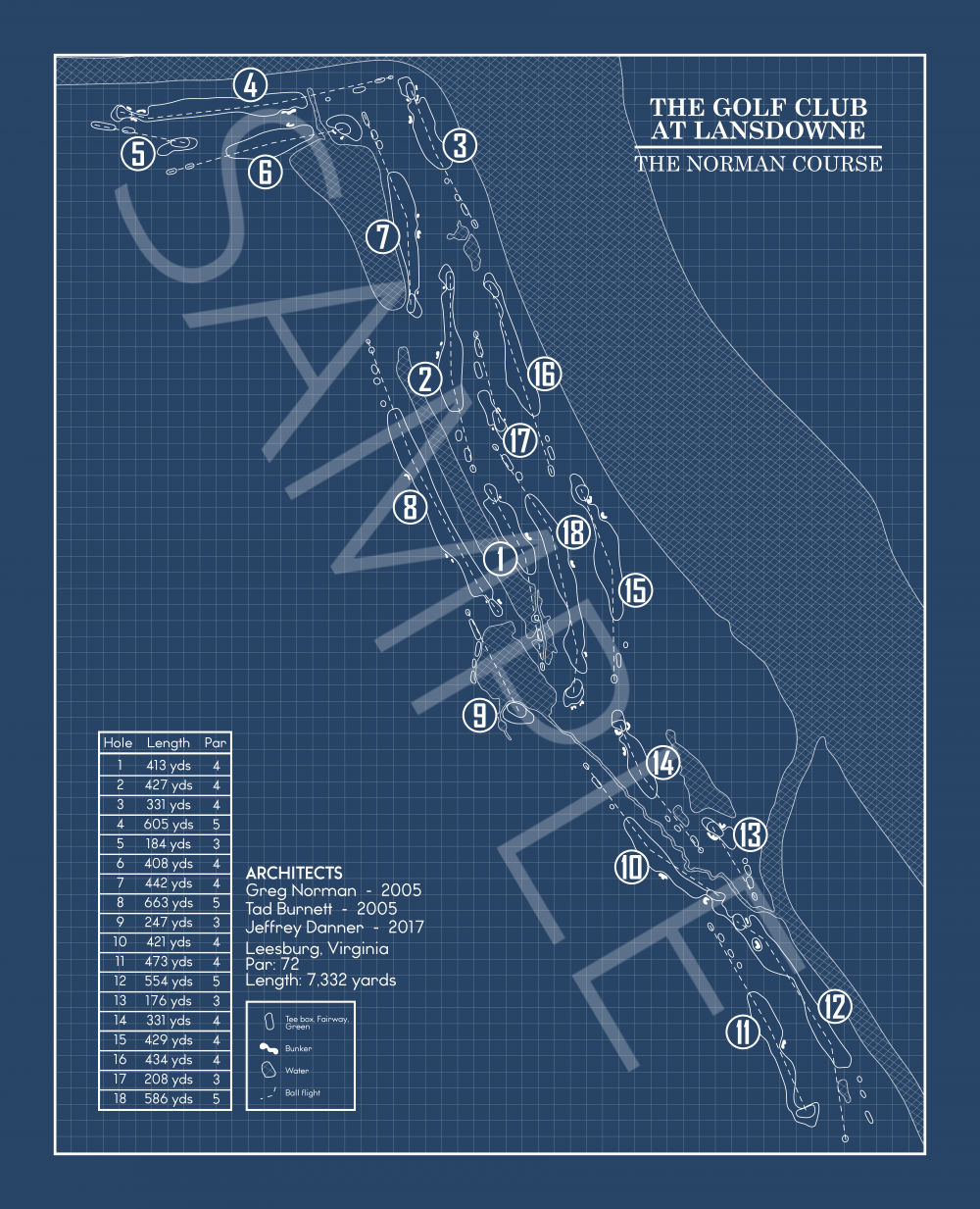 The Golf Club at Lansdowne - The Norman Course Blueprint (Print)