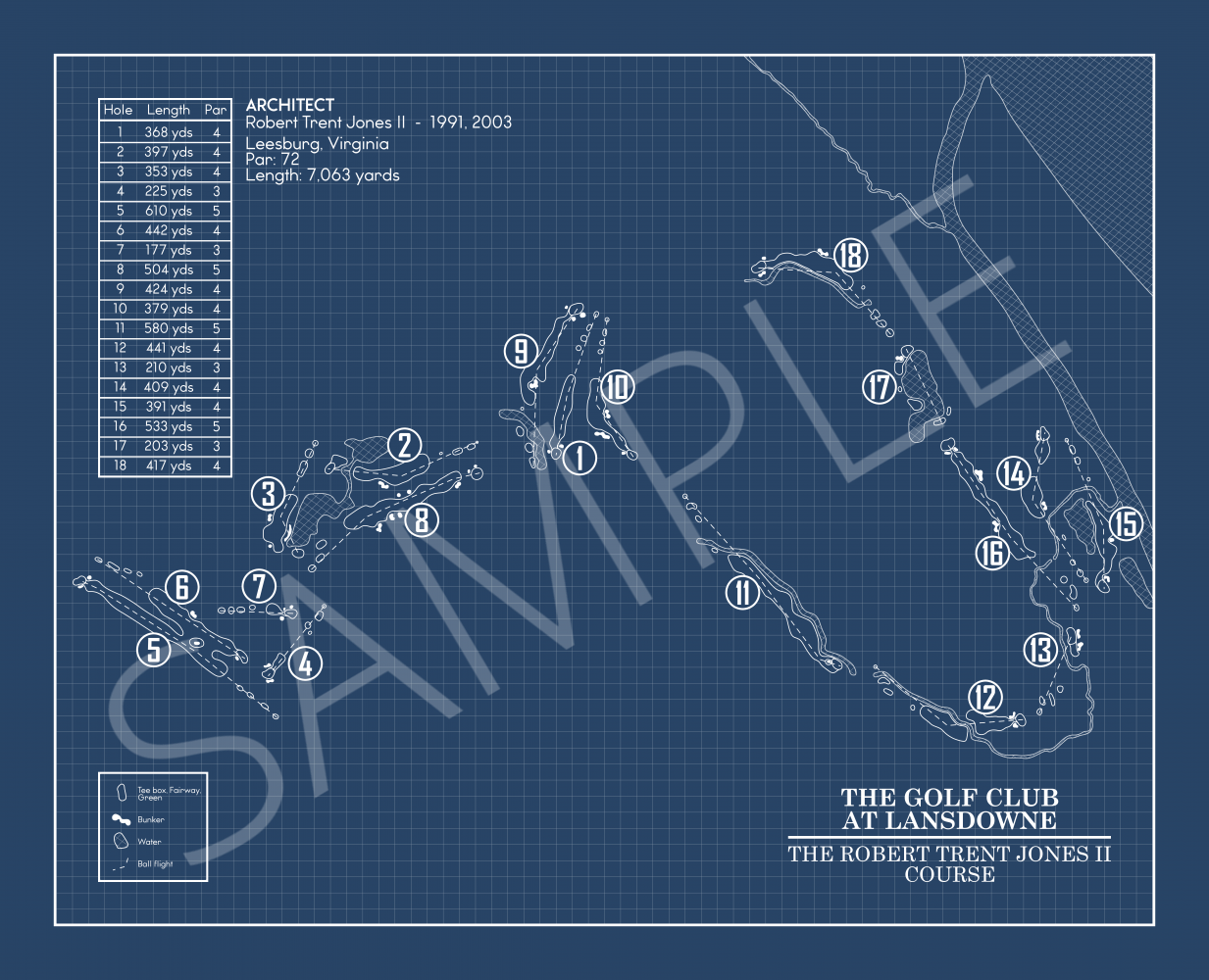 The Golf Club at Lansdowne - The Robert Trent Jones II Course Blueprint (Print)