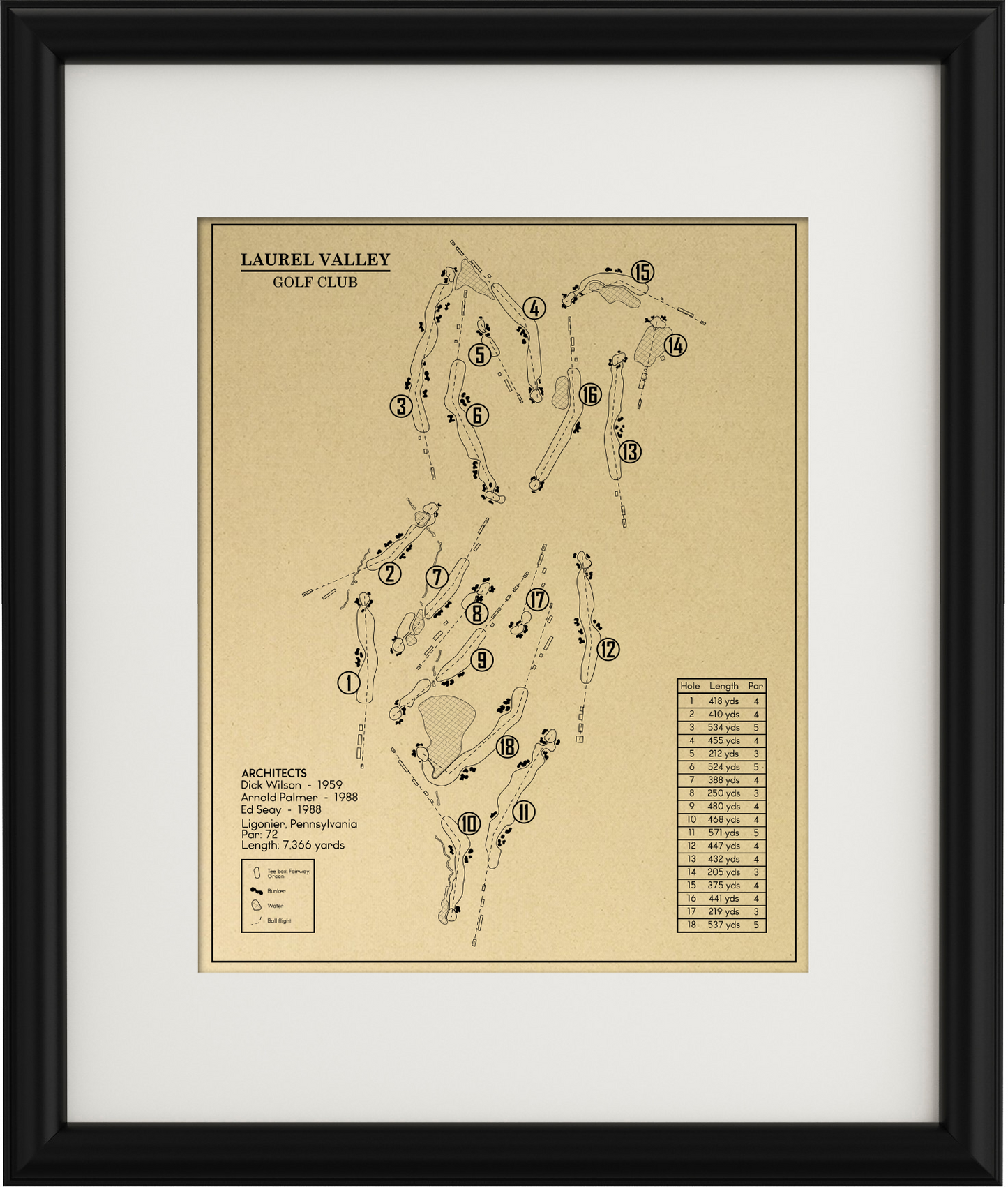 Laurel Valley Golf Club Outline (Print)