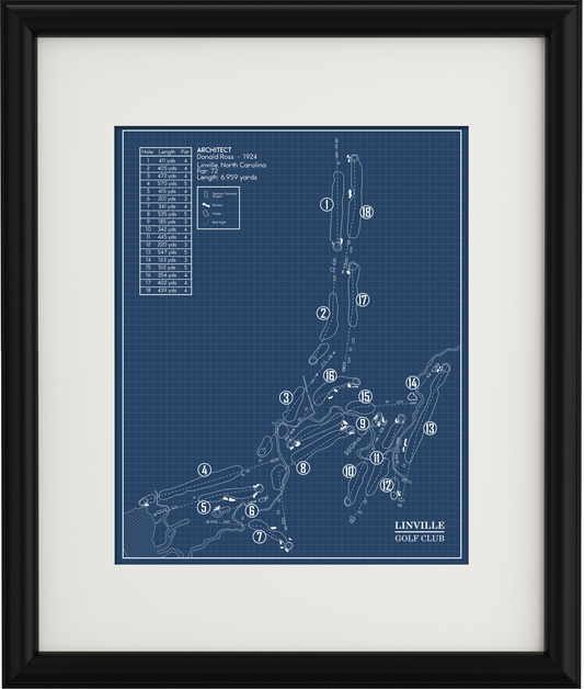 Linville Golf Club Blueprint (Print)