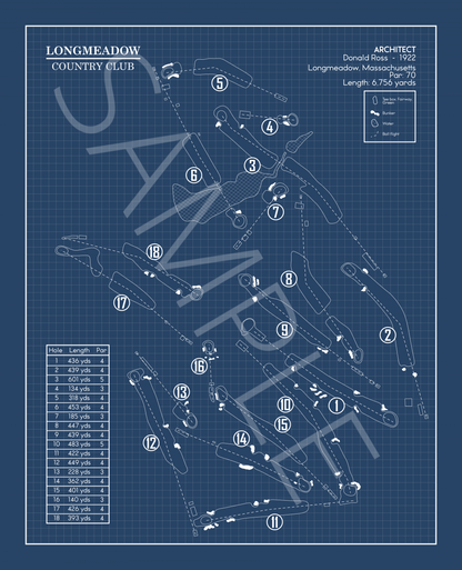 Longmeadow Country Club Blueprint (Print)