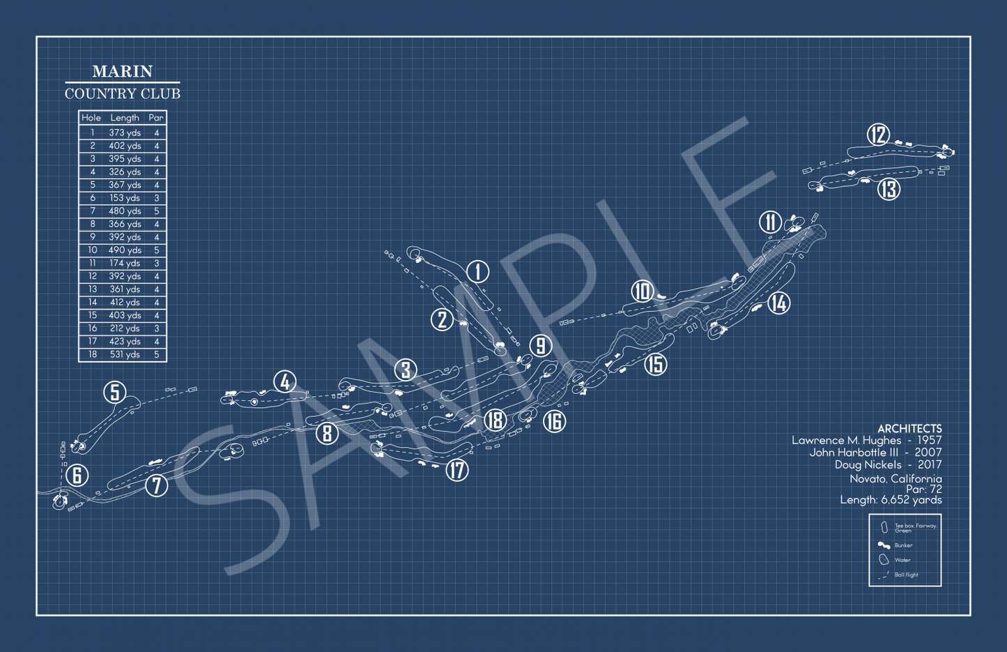 Marin Country Club Blueprint (Print)