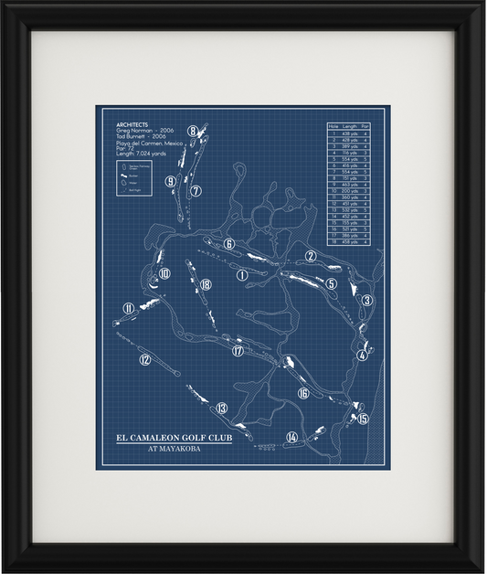 El Cameleon Golf Club at Mayakoba Blueprint (Print)