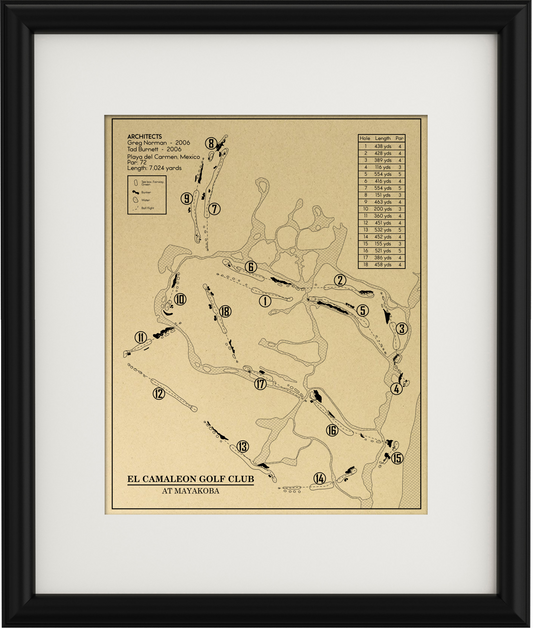 El Cameleon Golf Club at Mayakoba Outline (Print)