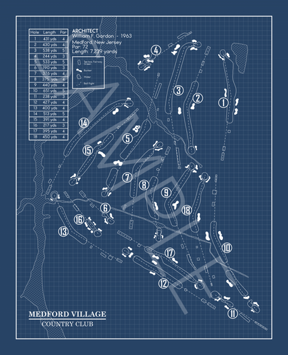 Medford Village Country Club Blueprint (Print)