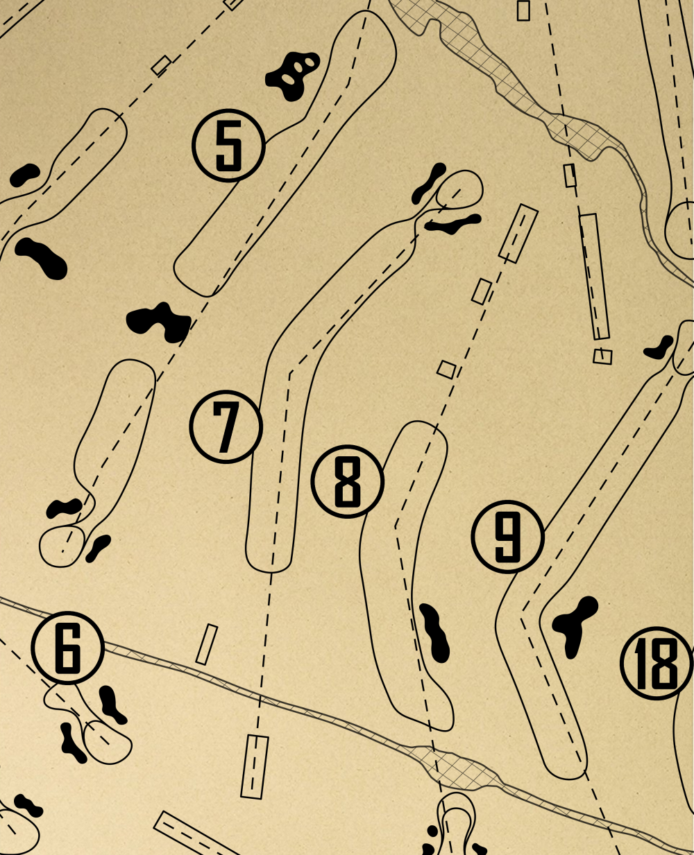 Medford Village Country Club Outline (Print)