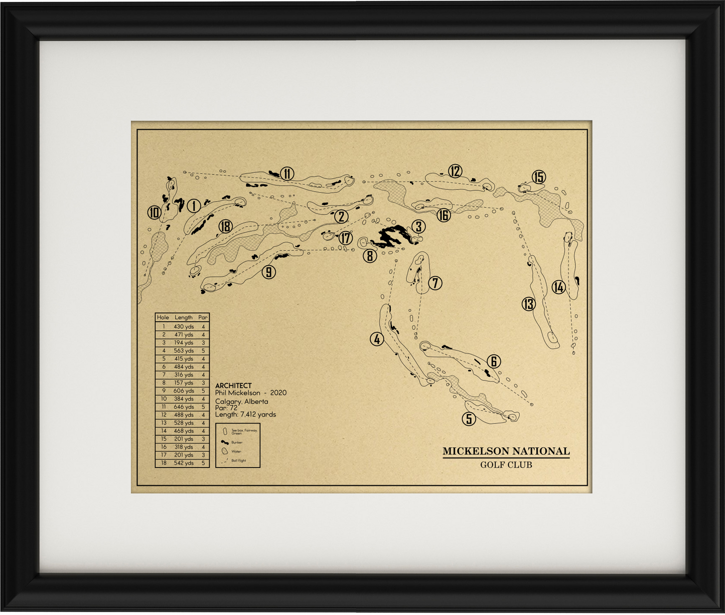 Mickelson National Golf Club Outline (Print)