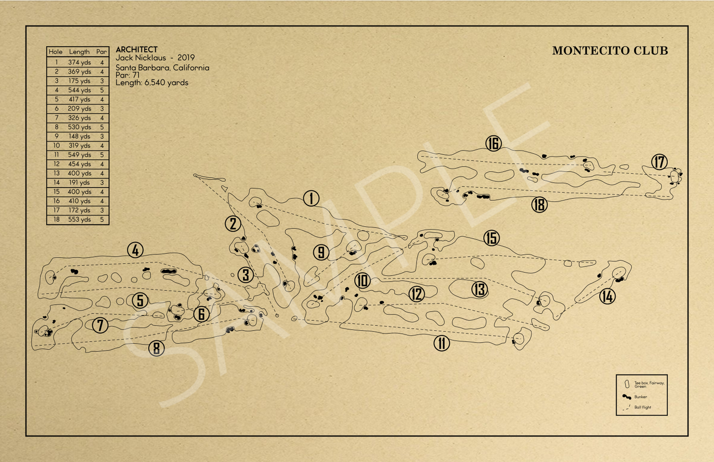 The Montecito Club Outline (Print)