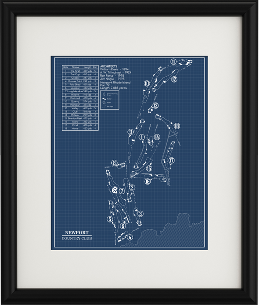 Newport Country Club Blueprint (Print)