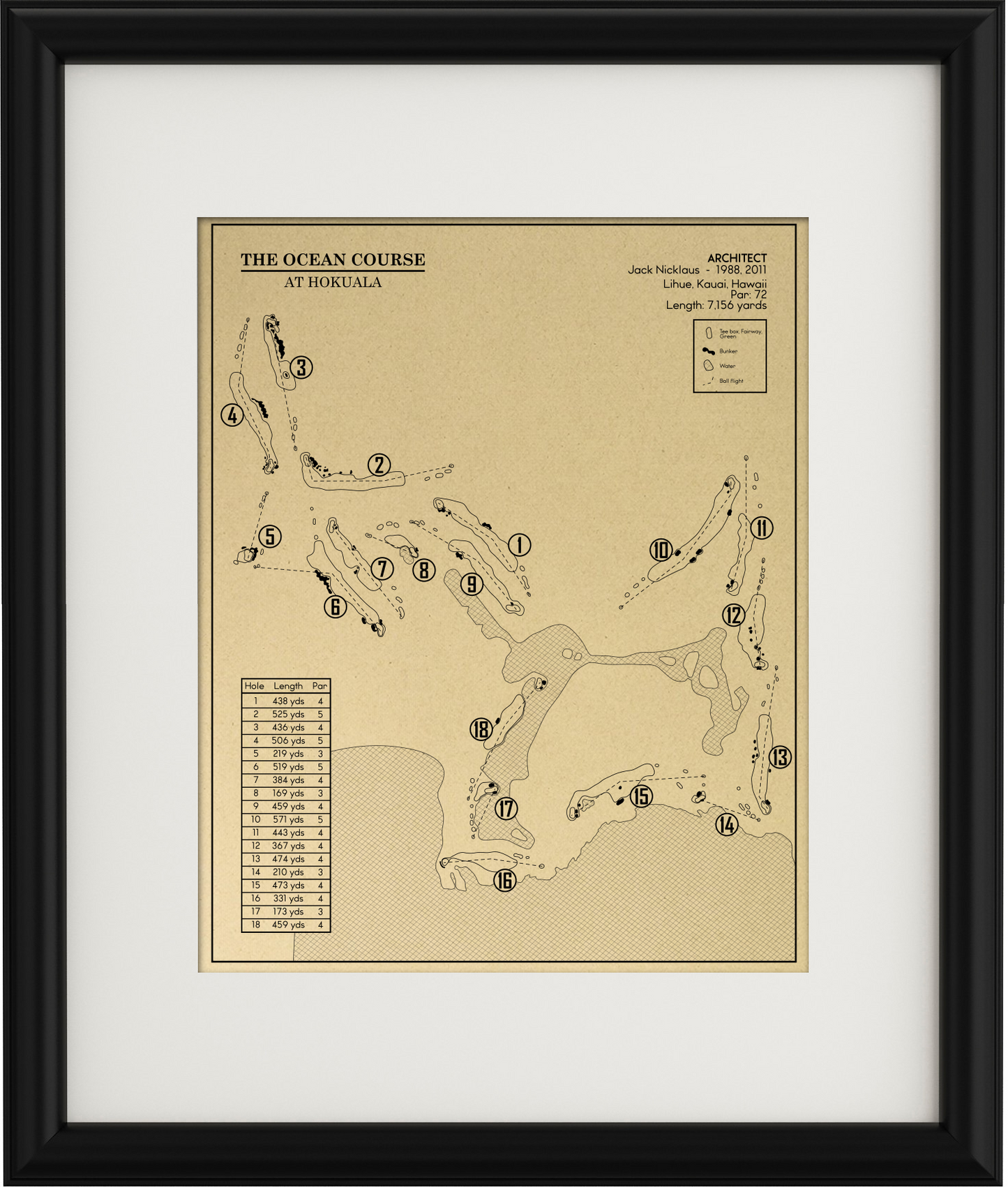 The Ocean Course at Hokuala Outline (Print)