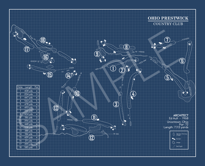 Ohio Prestwick Country Club Blueprint (Print)