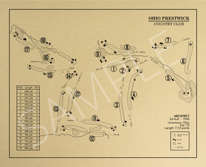 Ohio Prestwick Country Club Outline (Print)