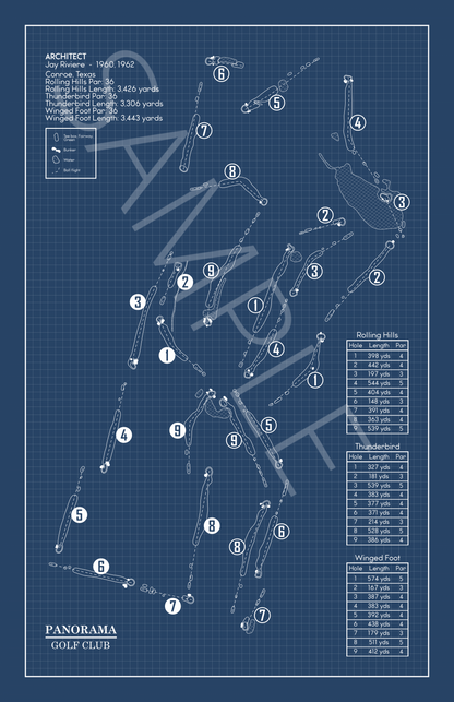 Panorama Golf Club Blueprint (Print)