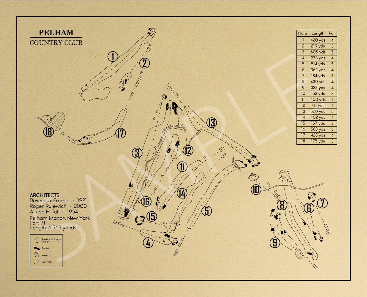 Pelham Country Club Outline (Print)